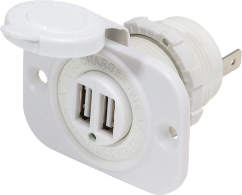 Blue Sea Systems 12/24VDC Dual USB Charger 5V 2.1A Socket White