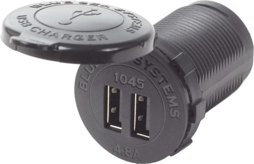 Blue Sea Systems 12/24VDC Dual USB Charger 4.8A Socket, (USB töltő)