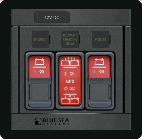 Blue Sea Systems Panel 360 Ctrl M-F-M ACR, (Kapcsoló panel)