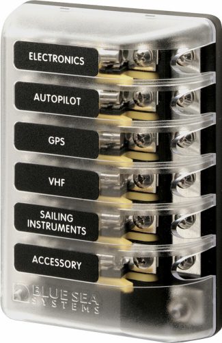 Blue Sea Systems Fuse Block 3AG 6circuit with gKerek alakú