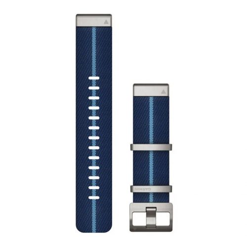 Garmin QuickFit® 22 Watch Straps - Indigo (Striped Jacquard-weave Nylon Strap)