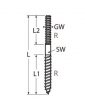 Marinetech Fixing screw with right thread (10pcs/package), (Rögzítőcsavar jobb menettel)