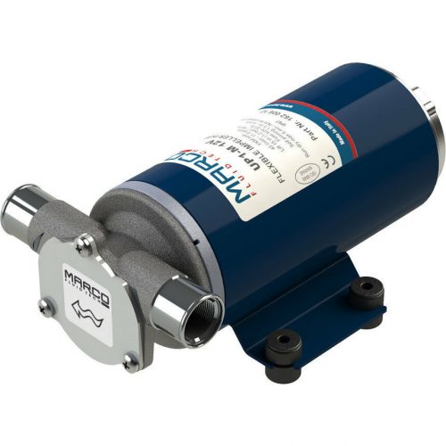 Marco UP1-M pump, rubber impeller 11.9 gpm, (Gumi impelleres szivattyú, 45 liter/perc, 12V)