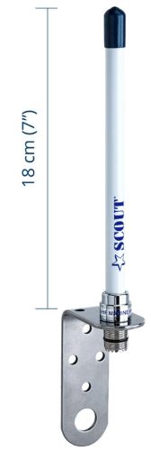 Scout KM-10 S VHF fiberglass antenna 0,18 m (7″) length, (VHF üvegszálas antenna)