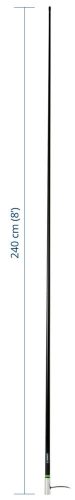 Scout KS-43 VHF fiberglass antenna 2,4 m (8′) length - Black Edition, (VHF üvegszálas antenna)