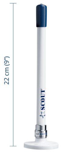 Scout KS-10 VHF fiberglass antenna 0,22 m (9″) length, (VHF üvegszálas antenna)